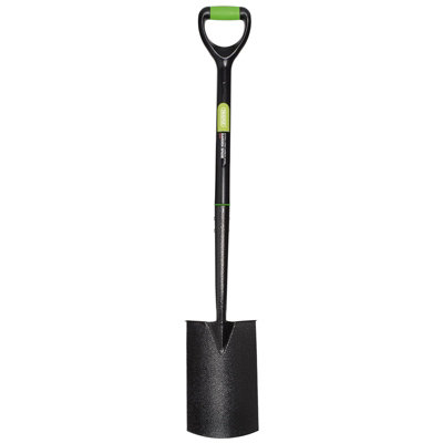 Extra Long Carbon Steel Garden Spade With Plastic Coated Shaft And Y Handle