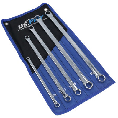 Extra Long Double Ended Ring Spanner Aviation Wrench 8mm - 19mm 5pc Set