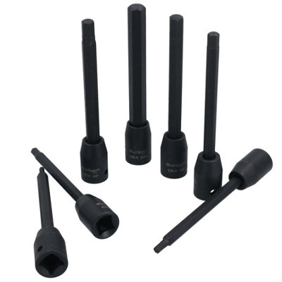 Extra Long Hex Allen key Impacted Impact Bit Sockets 3 10mm 110mm 7pc Set