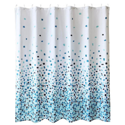 Extra Long Shower Curtain Splash Proof Polyester Fabric Bathroom Shower ...