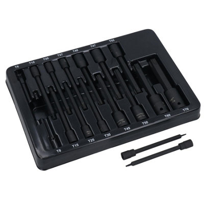 SET 19 PZ BUSSOLE 1/2 TORX T30-T70 MASCHIO FEMMINA E10-24 T20-T70