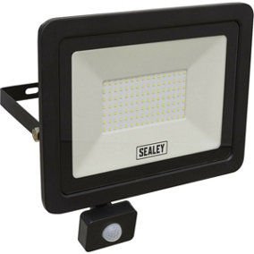 Extra Slim Floodlight with PIR Sensor - 100W SMD LED - IP65 Rated - 8500 Lumens