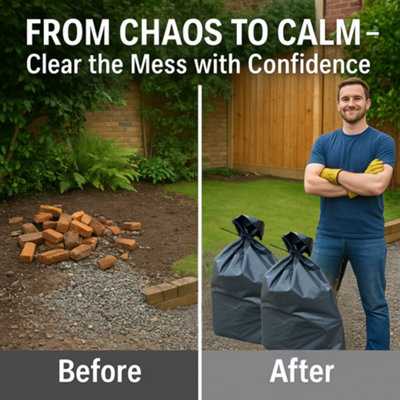 Extra Strong Rubble Sacks - 80 L capacity - 25 Rubble Bags - 100kg Load