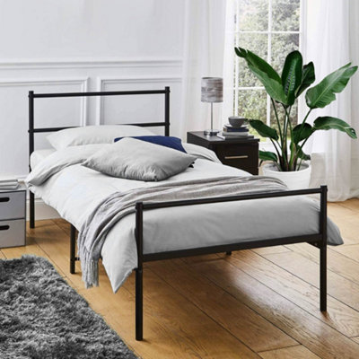 Extra Strong Single Metal Bed Frame in Black DIY at B&Q