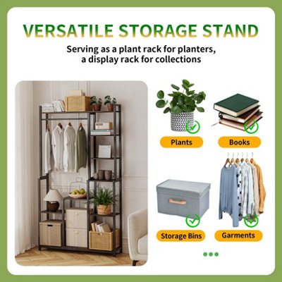 Extra Tall 7 Tiers Large Plant Shelf Industrial Wood Flower Stand ...