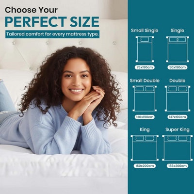 Extra Thick 10cm Microfiber Mattress Topper Quilted Hotel Quality, Ultra Soft & Breathable, Elastic Corner Straps Machine Washable