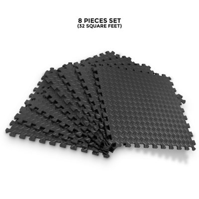 EXTRA THICK GYM FLOORING INTERLOCKING FLOOR MATS EVA SOFT FOAM MAT YOGA TILES 8xMats (32 Square Feet)