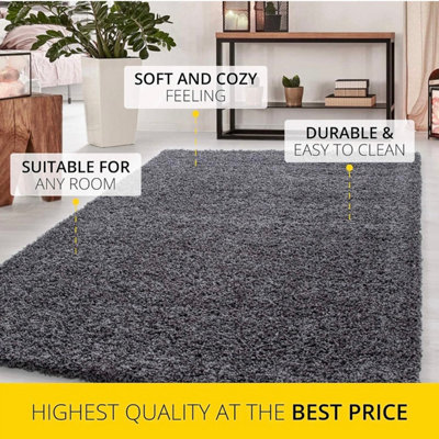 EXTRA THICK HEAVY 5CM PILE SOFT SHAGGY RUGS MODERN AREA RUGS BEDROOM ...