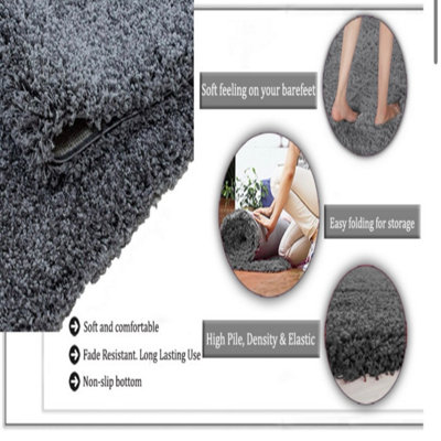 EXTRA THICK HEAVY 5CM PILE SOFT SHAGGY RUGS MODERN AREA RUGS BEDROOM ...