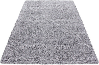 EXTRA THICK HEAVY 5CM PILE SOFT SHAGGY RUGS MODERN AREA RUGS BEDROOM HALL RUGS (Light Grey, 60 x 110cm)