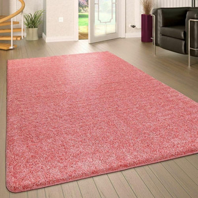 EXTRA THICK HEAVY 5CM PILE SOFT SHAGGY RUGS MODERN AREA RUGS BEDROOM HALL RUGS (Rose Pink, 160 x 230cm)