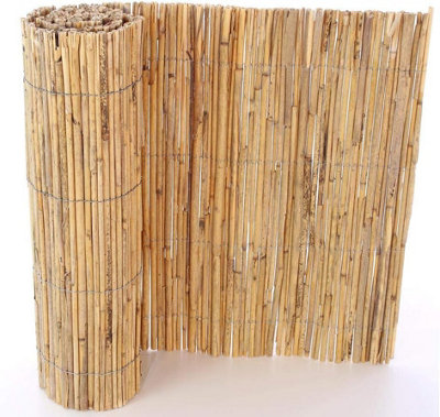 Extra Thick Natural Bamboo Peeled Reed Fence Panel 1.8m x 3m Garden ...