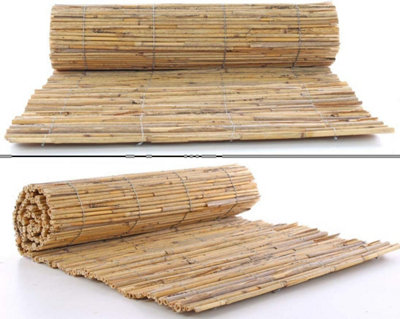 Extra Thick Natural Bamboo Peeled Reed Fence Panel 1.8m x 3m Garden ...
