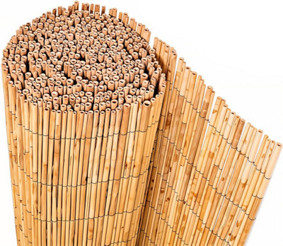 Extra Thick Natural Reed Fence Roll, 4m Wide Privacy Screening Panels