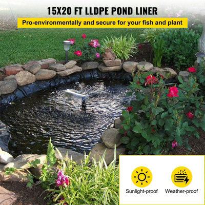 Extra thick pond liner Heavy Duty Durable 25 year warranty 200gsm - 035mm thick 1.5m x 5m (5'x16.5')