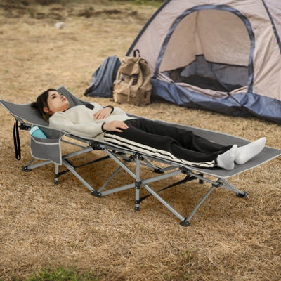 Extra-wide Camping Cot for Adults, Portable Camping Bed for Outdoor ...
