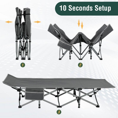 Extra-wide Camping Cot for Adults, Portable Camping Bed for Outdoor ...