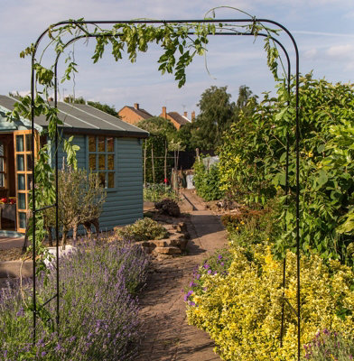 Extra Wide Metal Garden Arch - H229cm W152cm D48cm