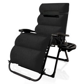 Extra Wide Rosewood Gravity Recliner Chair - Black x1