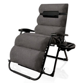 Extra Wide Rosewood Gravity Recliner Chair - Grey x1