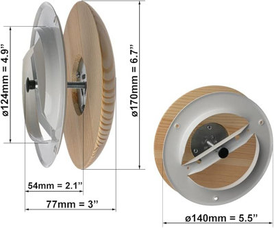 Extract Diffuser for Sauna - Adjustable Air Valve 125mm / 5