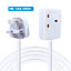 Extrastar 1 Way 13A Extension Leads with Cable 3G1.25, 2M, White