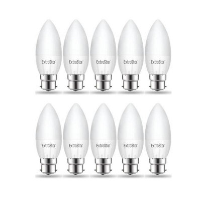 ExtraStar 10 Pack B22 4W LED Candle Light Bulb Warm White 3000K