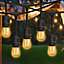 Extrastar 10M Drop Outdoor garden String Lights with 15 E27 Holder, IP65 commercial-grade , connectable