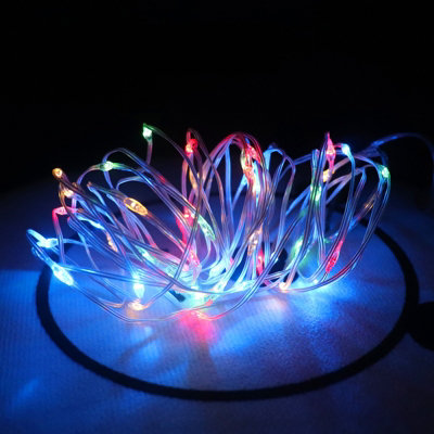 Extrastar 10M Fairy outdoor garden String Lights, RGB, powered by 3 AA batteries, IP65