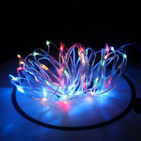 Extrastar 10M Fairy outdoor garden String Lights, RGB, powered by 3 AA batteries, IP65