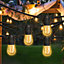 Extrastar 10M Outdoor garden String Lights with 15 E27 Holder, IP65 commercial-grade , connectable