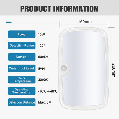 ExtraStar 10W LED Multi-use Infrared Sensor Light, Warm White