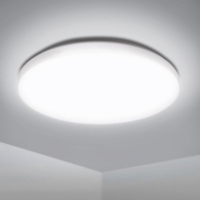 ExtraStar 12W 280mm LED Daylight Round Bathroom Flush Ceiling Light, White