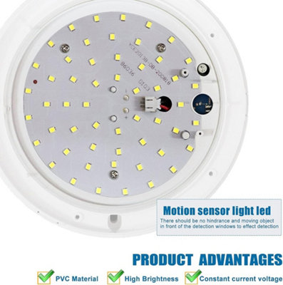 Extrastar 12W LED Microwave Sensor Ceiling Light cold white
