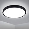 Extrastar 12W LED round Surface Mount Integrated Ceiling Light Flush Light cold white, bathroom waterproof, Black, IP54