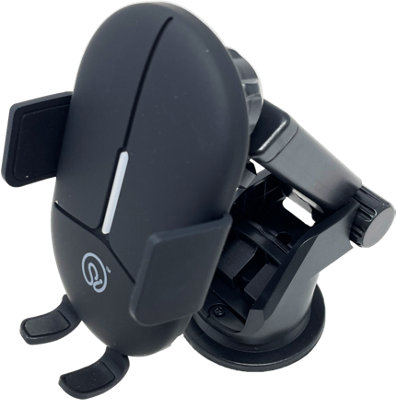 ExtraStar 15W Wireless Car Charger Phone Holder (Auto-Clamping), Black