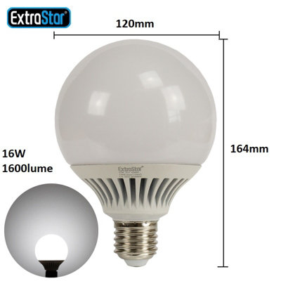 Extrastar 16W LED G120 Ball Bulb, E27 6500K