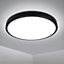 Extrastar 18W LED round Surface Mount Integrated Ceiling Light Flush Light cold white, bathroom waterproof, Black, IP54
