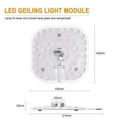Extrastar 18W LED square ceiling light module 145mm