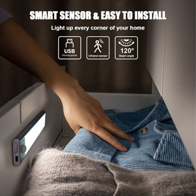 ExtraStar 1W Smart Sensor Wardrobe Cabinet Light, motion sensor, USB ...