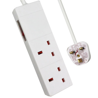 ExtraStar 2 Gang Indicator Side Switched Extension Lead 1M 13A Price Comparisons | Compare The Build