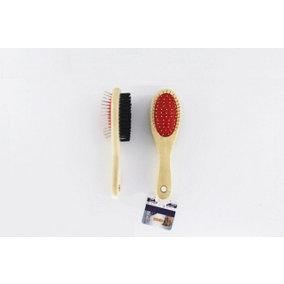 Extrastar 2 side pet WOODEN BRUSH 22x6CM
