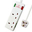 Extrastar 2 Way Socket 13A, 1M, White, with Power Indicater, Child-Resistant Sockets, Surge Indicator