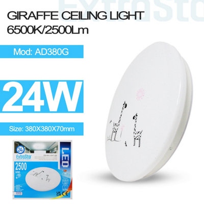 ExtraStar 24W 380mm LED Integrated Flush Light Ceiling for Kids, Daylight