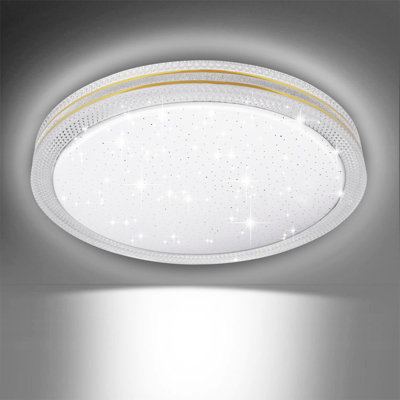 ExtraStar 24W 390mm LED Gold Rim Round Ceiling Light, Daylight