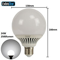 Extrastar 24W LED G130 Ball Bulb, E27 6500K