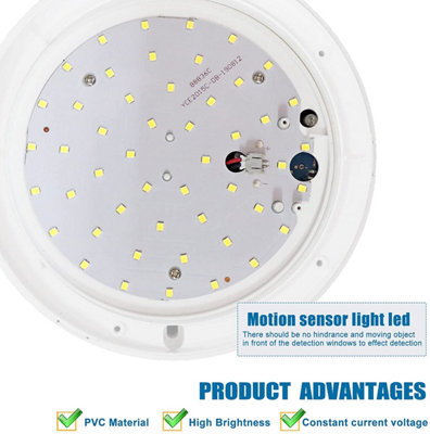 Extrastar 24W LED Microwave Sensor Ceiling Light cold white