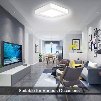 Extrastar 24W LED square Surface Mount Integrated Ceiling Light Flush Light cold white