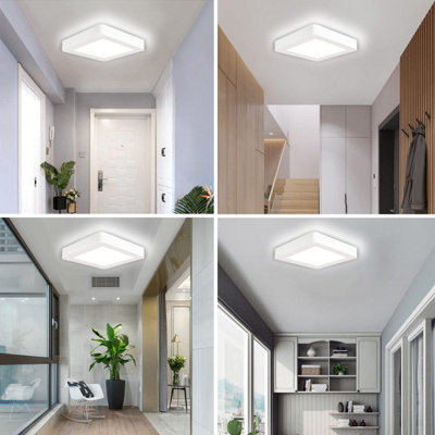 Extrastar 24W LED square Surface Mount Integrated Ceiling Light Flush Light cold white