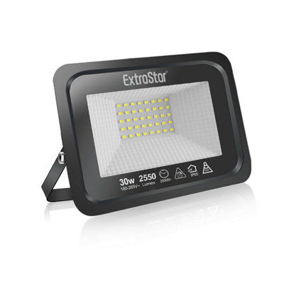 ExtraStar 30W IP65 2550lm LED Floodlight, 3000K Warm White